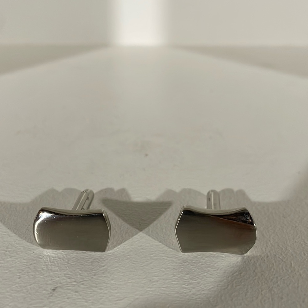 Kenneth Cole Stainless-Silver look Cuff Links
